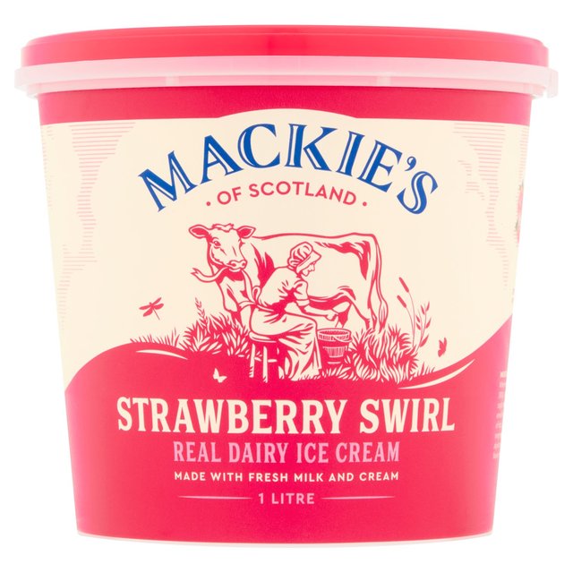 Mackie’s 1lt Indulgent Strawberry Dairy Ice Cream, 1L