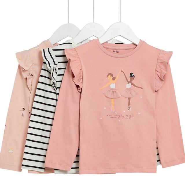 M & S Ballet Tops, 3 Pack, 5-6 Years