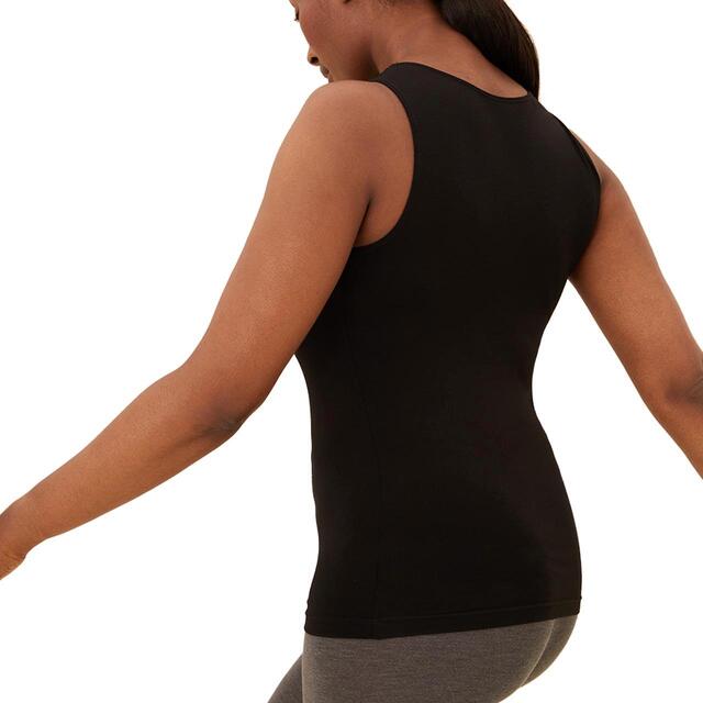 M S Womens Heatgen Thermal Built up Shoulder Vest 2 Pack 10 Black Ocado