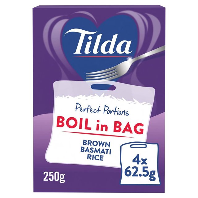 Tilda Boil in the Bag Brown Basmati Rice, 4 x 62.5g
