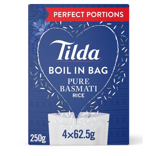 Tilda Boil in the Bag Pure Basmati Rice, 4 x 62.5g