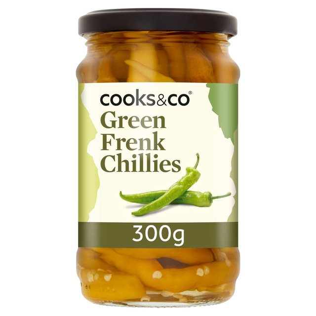 Cooks & Co Pickled Green Frenk Chillies, 300g