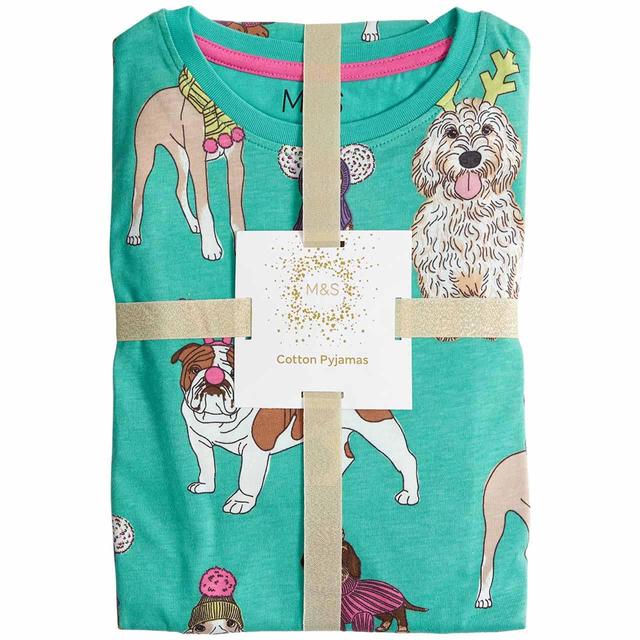 M & S Baled Dogs PJ, 9-10 Years, Green