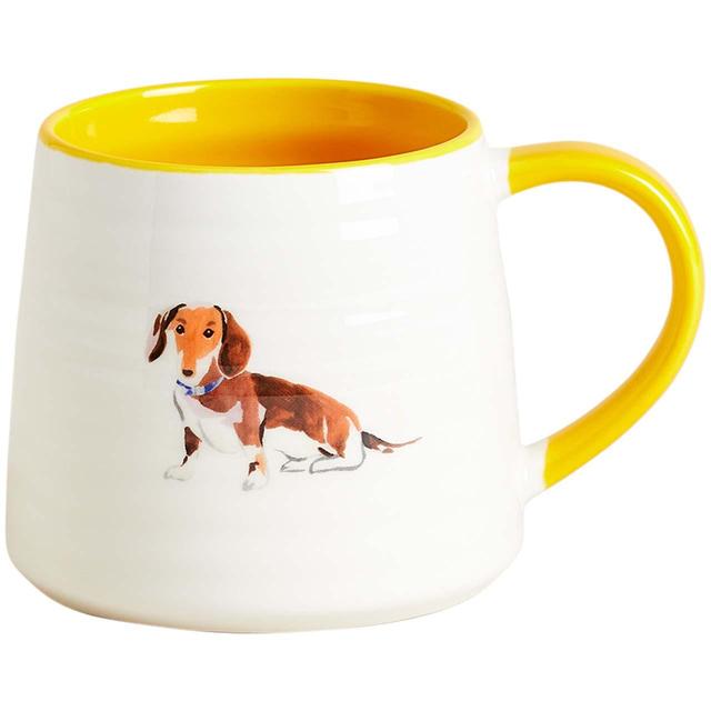 M & S Collection Sausage Dog Mug, One Size, Yellow