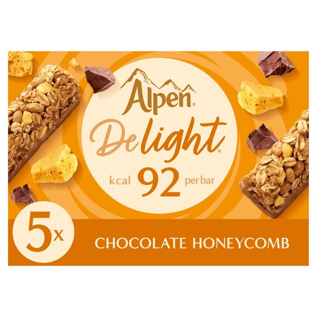 Alpen Delight Cereal Bars Chocolate Honeycomb, 5 per Pack