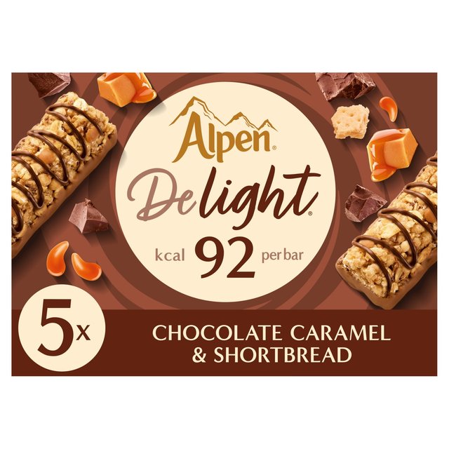 Alpen Delight Cereal Bars Chocolate, Caramel & Shortbread, 5 per Pack