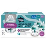 Tommee Tippee Advanced Anti-Colic Baby Bottle, Slow-Flow, Pack of 3 x 150ml