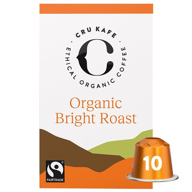 Cru Kafe Organic Fairtrade Bright Roast Pods 10s, 10 per Pack
