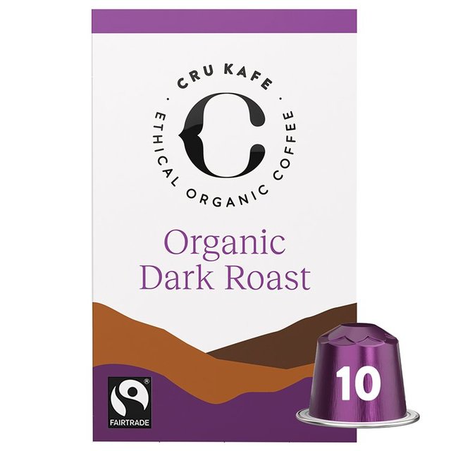 Cru Kafe Organic Fairtrade Dark Roast Pods 10s, 10 per Pack