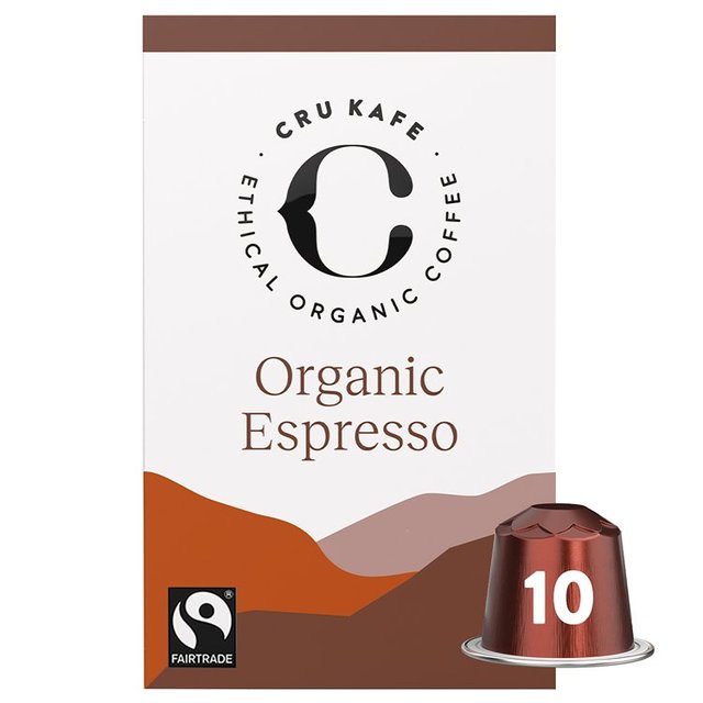 Cru Kafe Organic Fairtrade Espresso Pods 10s, 10 per Pack
