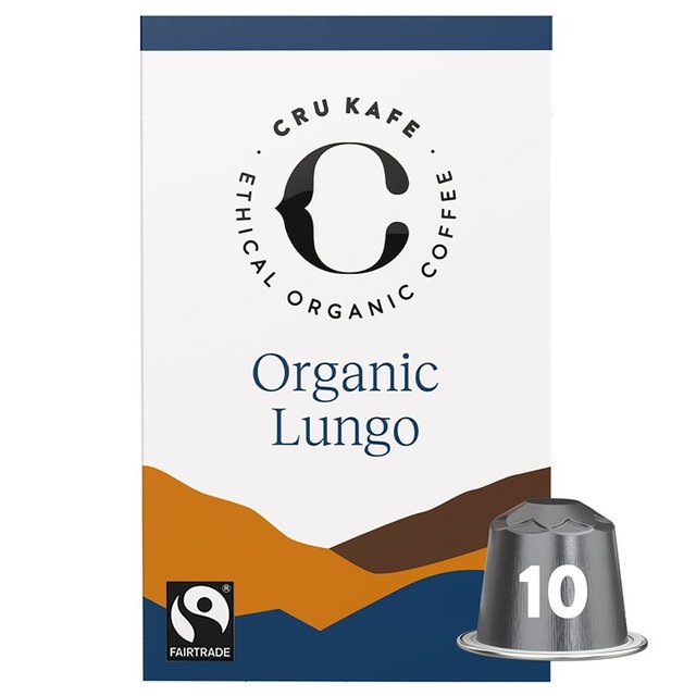 Cru Kafe Organic Fairtrade Lungo Pods 10s, 10 per Pack
