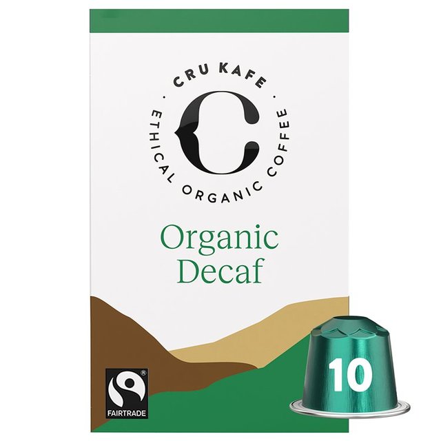 Cru Kafe Organic Fairtrade Decaf Pods 10s, 10 per Pack