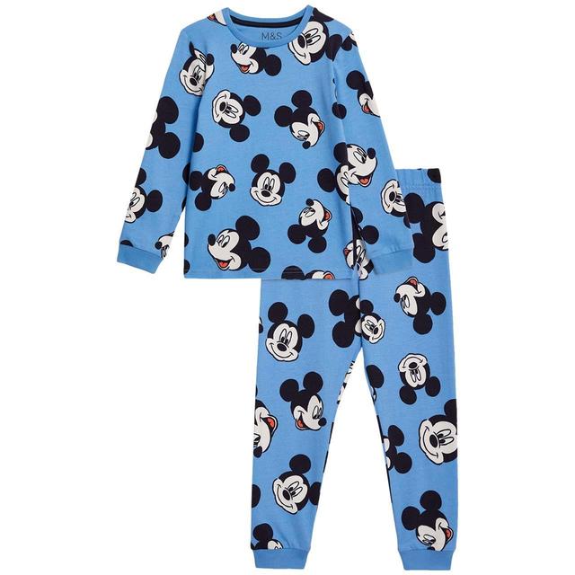M & S Mickey Mouse Pyjamas, 2-3 Years, Blue, 1pair
