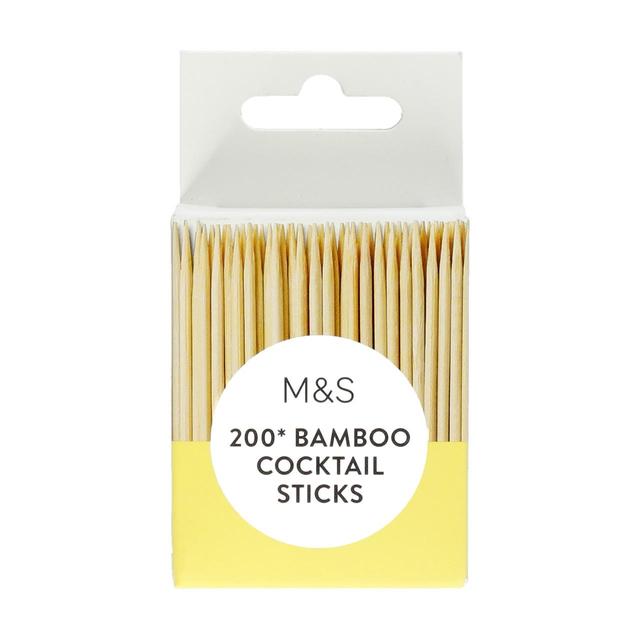 M & S Bamboo Cocktail Sticks, 200 Per Pack