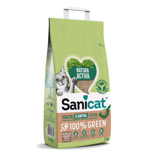 Sanicat Natura Activa 100% Green Clumping Cat Litter, 2.5kg