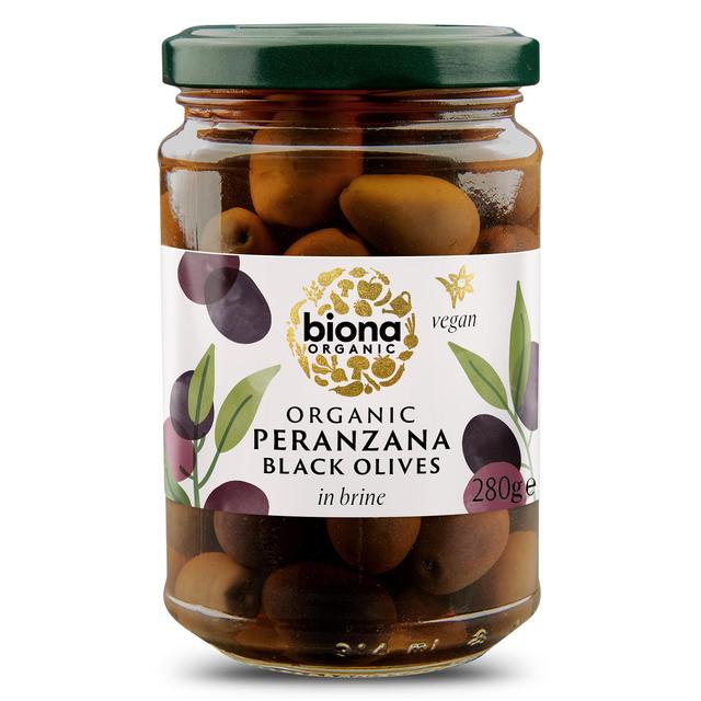 Biona Organic Peranzana Black Italian Olives in Brine, 280g