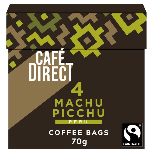 Cafedirect Fairtrade Machu Picchu Peru Coffee Bags, 10 per Pack