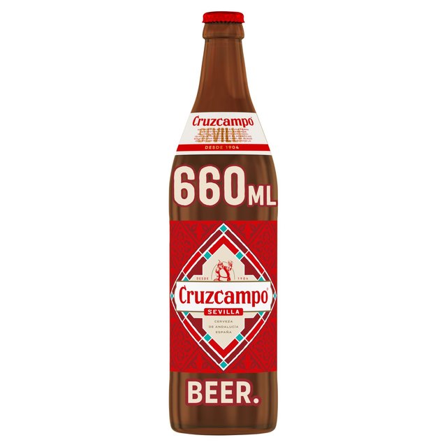 Cruzcampo Lager Beer Single Bottle, 660ml