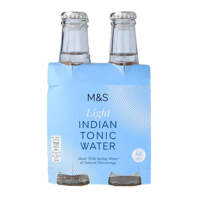 M & S Light Indian Tonic Water, 4 x 200ml