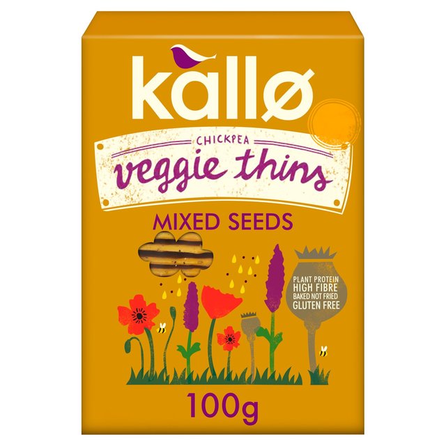 Kallo Veggie Thins Mixed Seeds, 100g