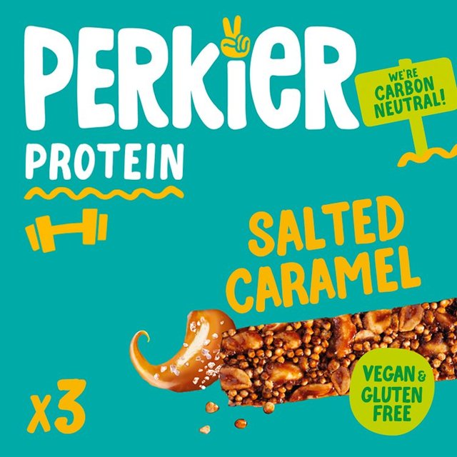 Perkier Salted Caramel Protein Bars, 3 x 35g