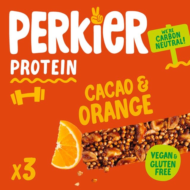 Perkier Cacao & Orange Protein Bars, 3 x 35g