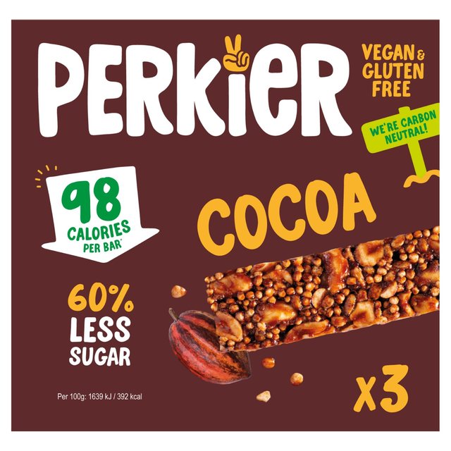 Perkier Cocoa 98Cals Bars, 3 x 25g