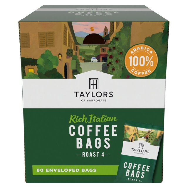 Taylors Of Harrogate Rich Italian Ground Coffee Bags, 80 per Pack