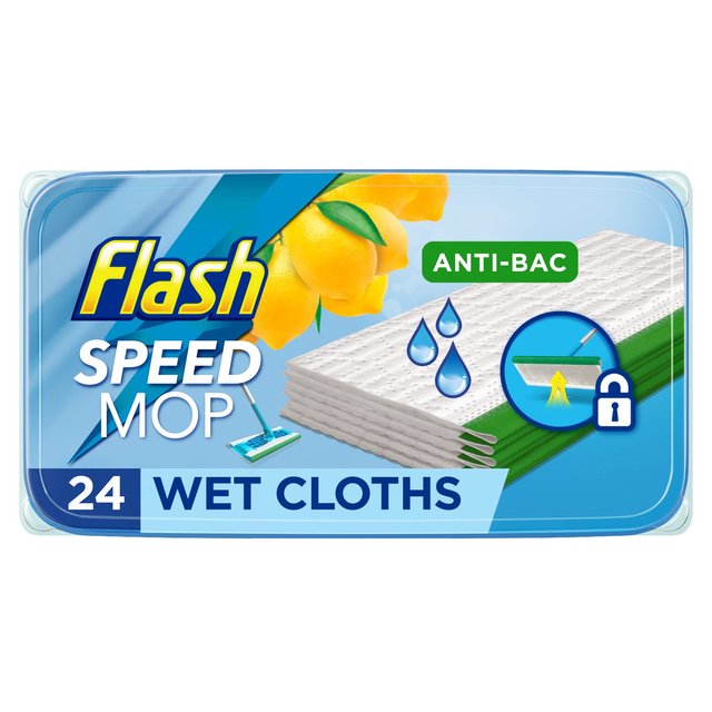 Flash Speed Mop Wet Cloth Multi-Surface Refills Crisp Lemons, 24 Per Pack