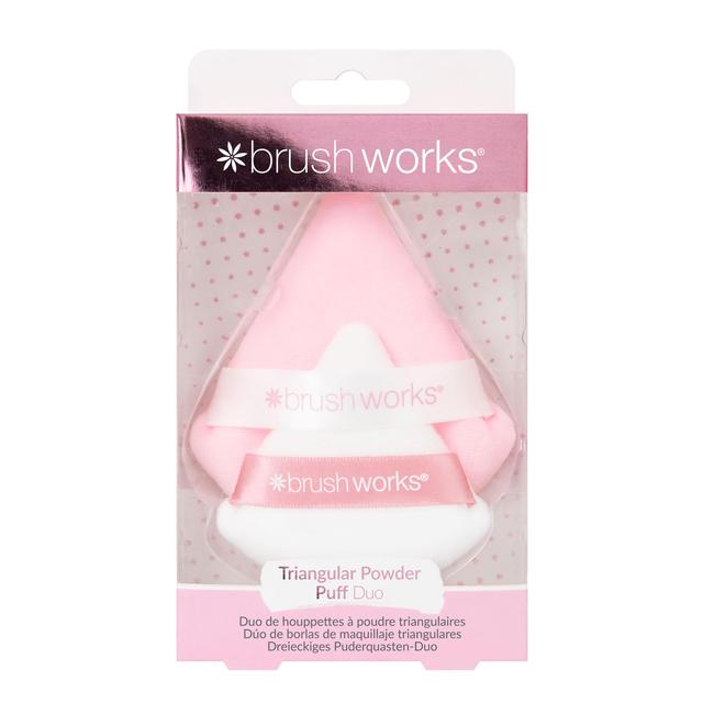 Brushworks Triangular Powder Puff Duo, 2 per Pack
