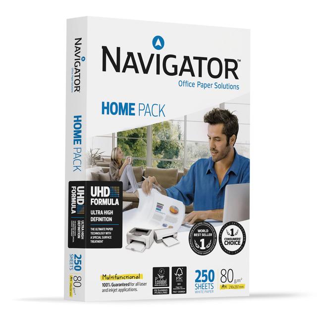 Nuco Navigator Home Pack A4 Printer Paper 250 Sheets, 250 per Pack