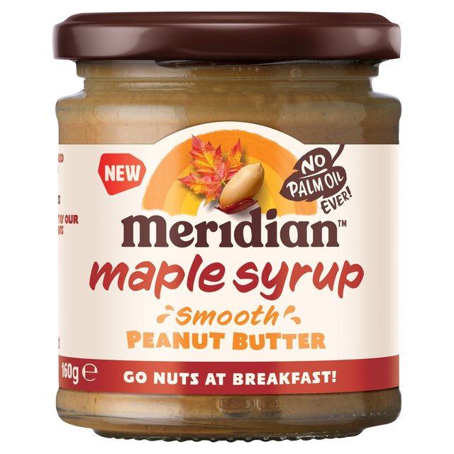 Meridian Smooth Peanut Butter With Maple Syrup, 160g