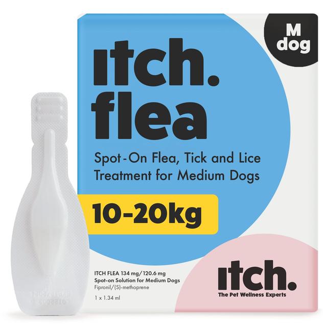 Itch Flea & Tick Spot On Treatment For Medium Dogs, 10-20kg