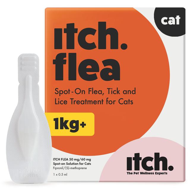Itch Flea & Tick Spot On Treatment For Cats, 1kg+