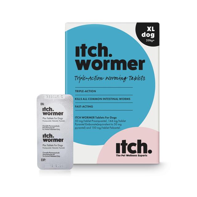 Itch Wormer Tablets For XL Dogs, 20kg+