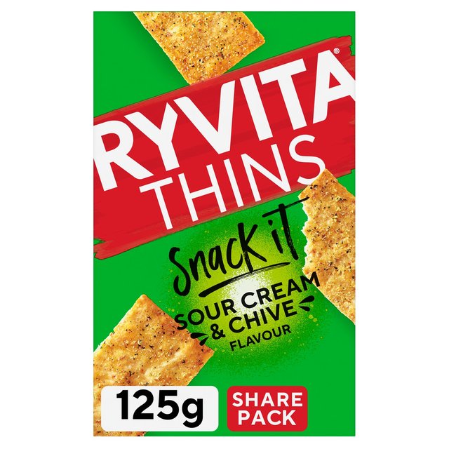 Ryvita Sour Cream & Chive Flavour Thins, 125g