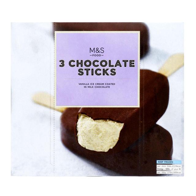 M & S Chocolate Sticks, 3 per Pack