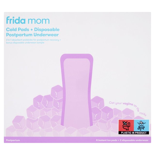 Frida Baby Frida Mom Instant Ice Maxi Pads (8pk + 2 Boyshort Disposable Underwear), 8 per Pack