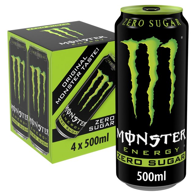 Monster Energy Drink Zero Sugar, 4 x 500ml