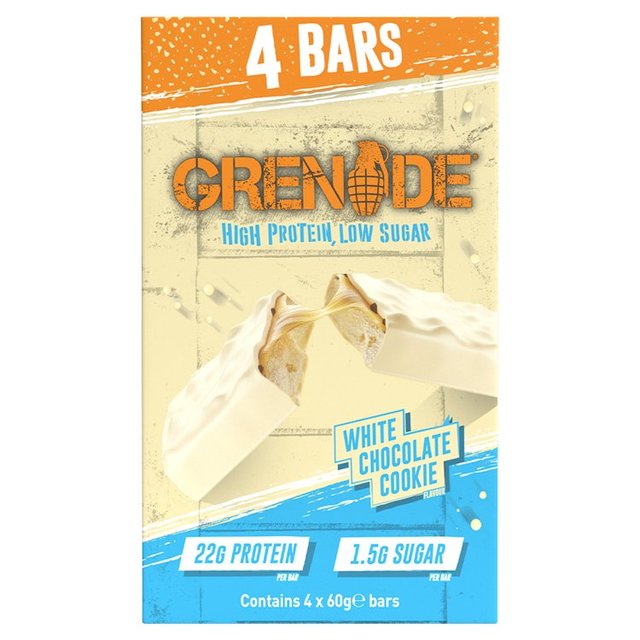Grenade White Chocolate Cookie Protein Bar Multipack, 4 x 60g
