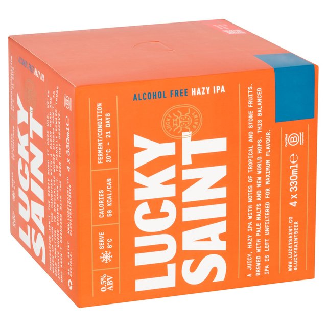 Lucky Saint Alcohol Free Hazy IPA, 4 x 330ml