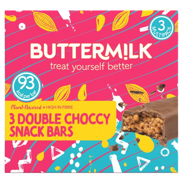 Buttermilk Plant Powered Double Choccy Crisp Snack Bar Multi Pack, 3 x 23g