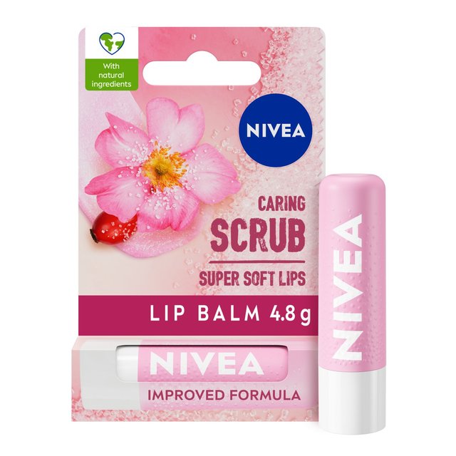 Nivea Rosehip Oil Caring Scrub Lip Balm, 4.8g