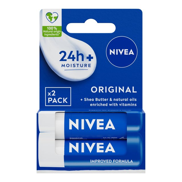 Nivea Original Care Lip Balm, 2 x 4.8g