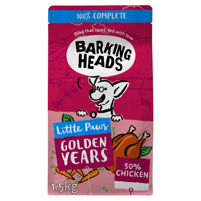 Barking Heads Little Paws Golden Years Dry Dog Food, 1.5kg