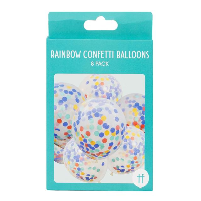 Talking Tables Rainbow Confetti Balloons, 8 per Pack