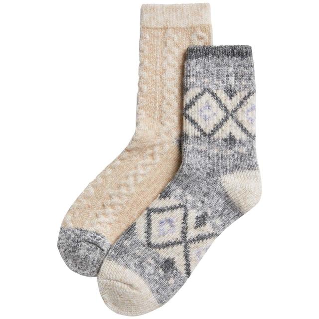 M&S Womens Thermal Patterned Boot Socks 2pk, 3-8 | Ocado