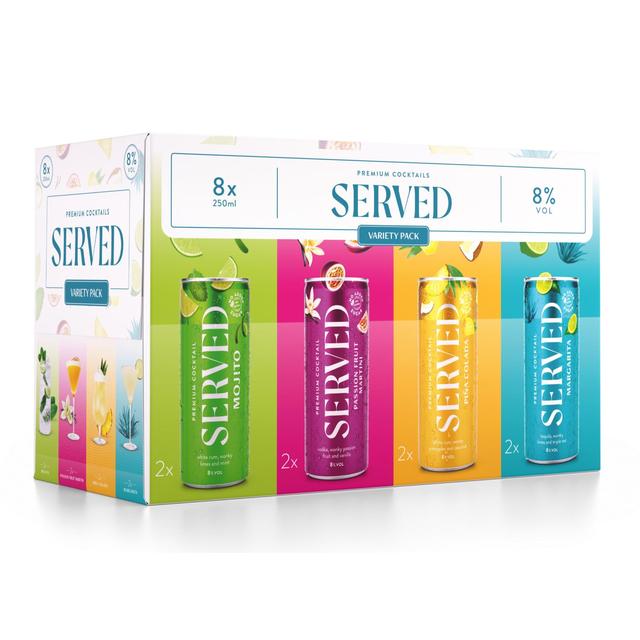 Served Cocktail Variety Pack, 8 x 250ml