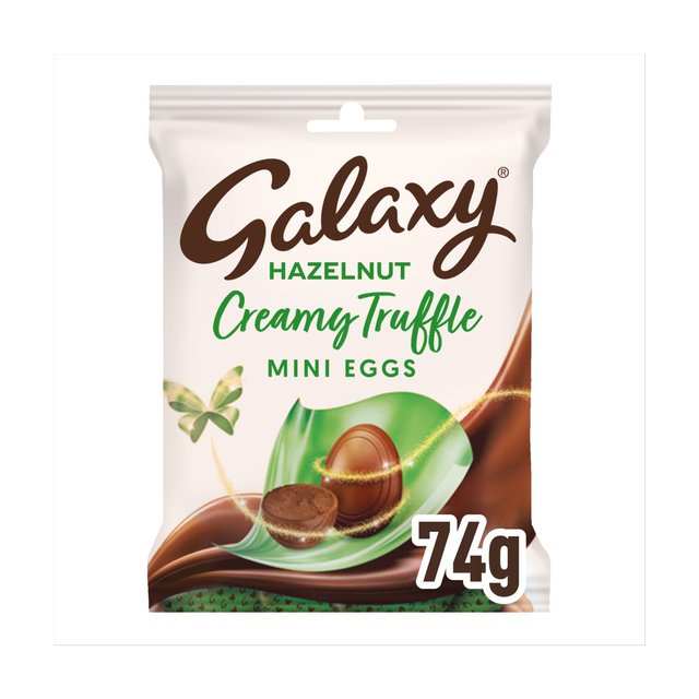 Galaxy Milk Chocolate & Creamy Hazelnut Truffles Easter Mini Eggs Bag, 74g