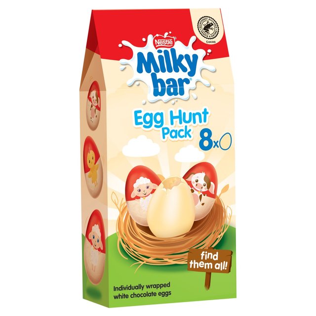 Milkybar White Chocolate Easter Egg Hunt, 12 x 120g